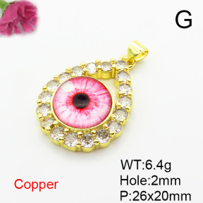 Fashion Copper Pendant  Cubic Zirconia & Resin  XFPC06603baka-L002