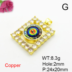 Fashion Copper Pendant  Cubic Zirconia & Resin  XFPC06614baka-L002