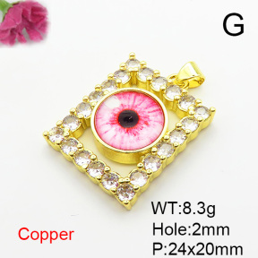 Fashion Copper Pendant  Cubic Zirconia & Resin  XFPC06616baka-L002