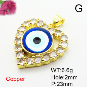 Fashion Copper Pendant  Cubic Zirconia & Resin  XFPC06621baka-L002