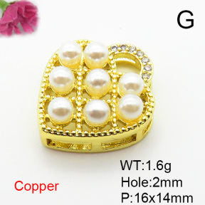 Fashion Copper Pendant  Micro Pave Cubic Zirconia & Plastic Imitation Pearls  XFPC06639avja-L002