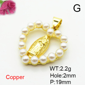 Fashion Copper Pendant  Plastic Imitation Pearls  XFPC06648aajl-L002