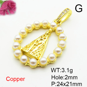 Fashion Copper Pendant  Plastic Imitation Pearls  XFPC06651aajl-L002