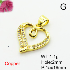 Fashion Copper Pendant  Micro Pave Cubic Zirconia  XFPC06732vail-L002