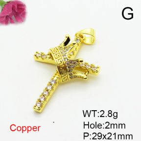 Fashion Copper Pendant  Micro Pave Cubic Zirconia  XFPC06735baka-L002