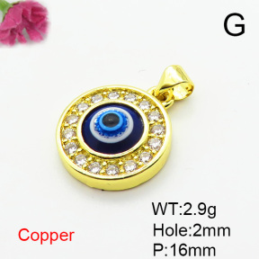 Fashion Copper Pendant  Micro Pave Cubic Zirconia & Enamel  XFPC06744avja-L002