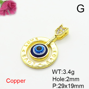 Fashion Copper Pendant  Micro Pave Cubic Zirconia & Enamel  XFPC06747aajl-L002