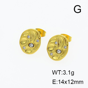 Stainless Steel Earrings  Czech Stones,Handmade Polished  6E4003384vbpb-066