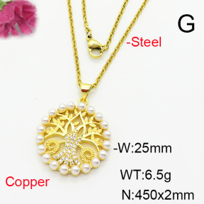 Fashion Copper Necklace  F6N404275ablb-L002