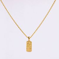 Stainless Steel Necklace Czech Stones,Handmade Polished Rectangle PVD Vacuum Plating Gold WT:7.9g P:20x10mm  N:2x400mm+50mm(T) GEN000897vhkb-066