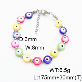 Stainless Steel Bracelet  Freshwater Shell & Enamel  6B3001817vbpb-908