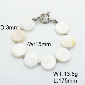 Stainless Steel Bracelet  Freshwater Shell  6B3001825bbov-908