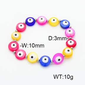 Stainless Steel Bracelet  Freshwater Shell & Enamel  6B3001829bbov-908