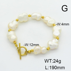 Stainless Steel Bracelet  Cultured Freshwater Pearls  6B3001834aija-908