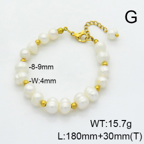 Stainless Steel Bracelet  Cultured Freshwater Pearls  6B3001836vhha-908