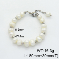 Stainless Steel Bracelet  Cultured Freshwater Pearls  6B3001837bhva-908