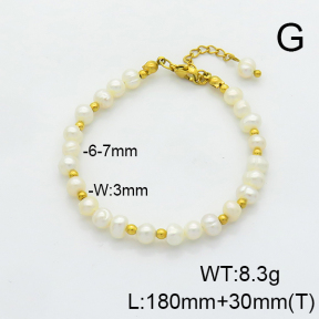 Stainless Steel Bracelet  Cultured Freshwater Pearls  6B3001838bhia-908