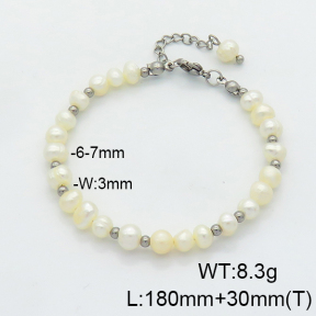 Stainless Steel Bracelet  Cultured Freshwater Pearls  6B3001839vhha-908