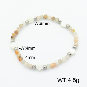 Stainless Steel Bracelet  Freshwater Shell & Sunstone  6B4002460vbpb-908