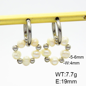 Stainless Steel Earrings  Cultured Freshwater Pearls  6E3002424bhva-908