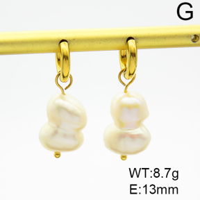 Stainless Steel Earrings  Cultured Freshwater Pearls  6E3002425ahjb-908