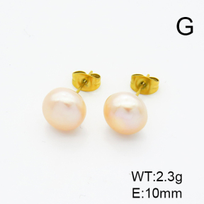 Stainless Steel Earrings  Cultured Freshwater Pearls  6E3002433vbnb-908