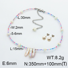 Stainless Steel Sets  Cultured Freshwater Pearls & Glass Beads  6S0016246vhmv-908
