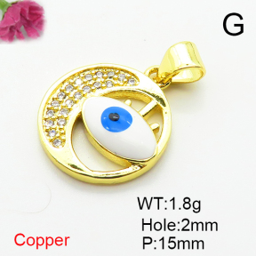 Fashion Copper Pendant  Micro Pave Cubic Zirconia & Enamel  XFPC06781vail-L002