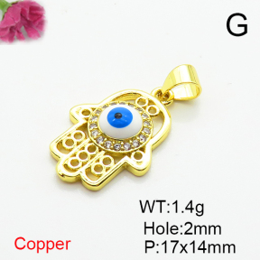 Fashion Copper Pendant  Micro Pave Cubic Zirconia & Enamel  XFPC06805avja-L002