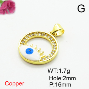 Fashion Copper Pendant  Micro Pave Cubic Zirconia & Enamel  XFPC06808vail-L002