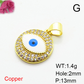 Fashion Copper Pendant  Micro Pave Cubic Zirconia & Enamel  XFPC06811avja-L002