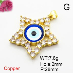 Fashion Copper Pendant  Micro Pave Cubic Zirconia & Resin  XFPC06820baka-L002