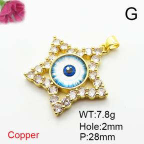 Fashion Copper Pendant  Micro Pave Cubic Zirconia & Resin  XFPC06822baka-L002