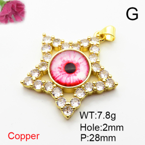 Fashion Copper Pendant  Micro Pave Cubic Zirconia & Resin  XFPC06824baka-L002