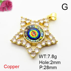 Fashion Copper Pendant  Micro Pave Cubic Zirconia & Resin  XFPC06826baka-L002