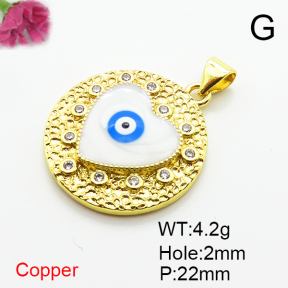 Fashion Copper Pendant  Micro Pave Cubic Zirconia & Enamel  XFPC06836aajl-L002