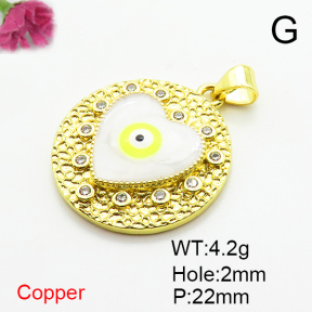 Fashion Copper Pendant  Micro Pave Cubic Zirconia & Enamel  XFPC06838aajl-L002