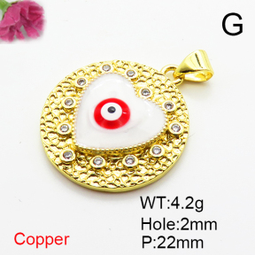 Fashion Copper Pendant  Micro Pave Cubic Zirconia & Enamel  XFPC06840aajl-L002