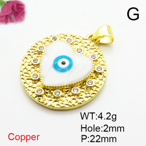 Fashion Copper Pendant  Micro Pave Cubic Zirconia & Enamel  XFPC06842aajl-L002