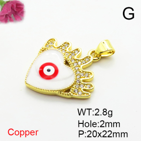 Fashion Copper Pendant  Micro Pave Cubic Zirconia & Enamel  XFPC06845aajl-L002