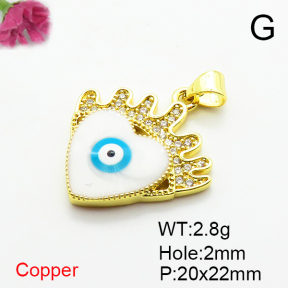 Fashion Copper Pendant  Micro Pave Cubic Zirconia & Enamel  XFPC06847aajl-L002