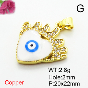 Fashion Copper Pendant  Micro Pave Cubic Zirconia & Enamel  XFPC06849aajl-L002