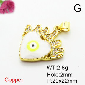 Fashion Copper Pendant  Micro Pave Cubic Zirconia & Enamel  XFPC06851aajl-L002