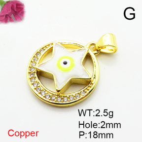 Fashion Copper Pendant  Micro Pave Cubic Zirconia & Enamel  XFPC06865avja-L002