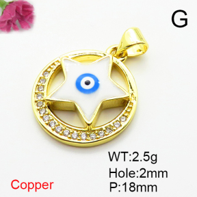 Fashion Copper Pendant  Micro Pave Cubic Zirconia & Enamel  XFPC06869avja-L002