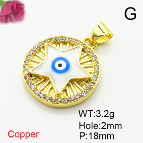 Fashion Copper Pendant  Micro Pave Cubic Zirconia & Enamel  XFPC06872aajl-L002