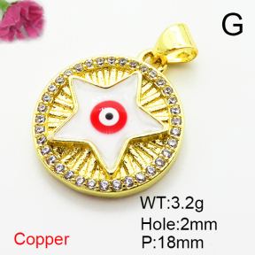 Fashion Copper Pendant  Micro Pave Cubic Zirconia & Enamel  XFPC06876aajl-L002