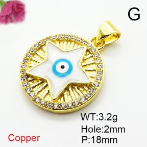 Fashion Copper Pendant  Micro Pave Cubic Zirconia & Enamel  XFPC06878aajl-L002
