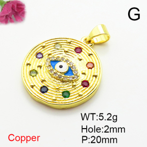 Fashion Copper Pendant  Micro Pave Cubic Zirconia & Enamel  XFPC06889aajl-L002