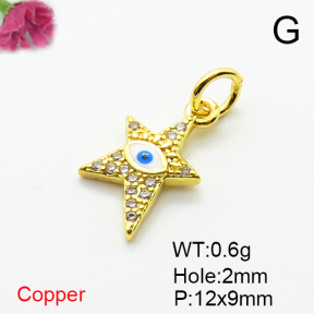 Fashion Copper Pendant  Micro Pave Cubic Zirconia & Enamel  XFPC06892vaia-L002